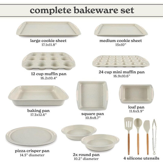 Nonstick Stackable Bakeware Set - Heavy Duty, Durable, Easy Release Baking Set, 10 Pcs