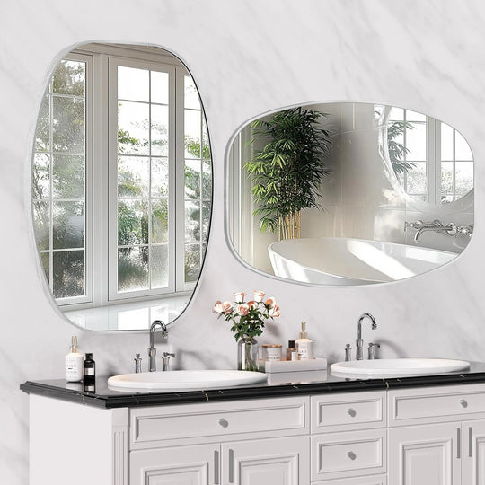 2 Pack Oval Mirror Vanity Decorative Wall Mirror