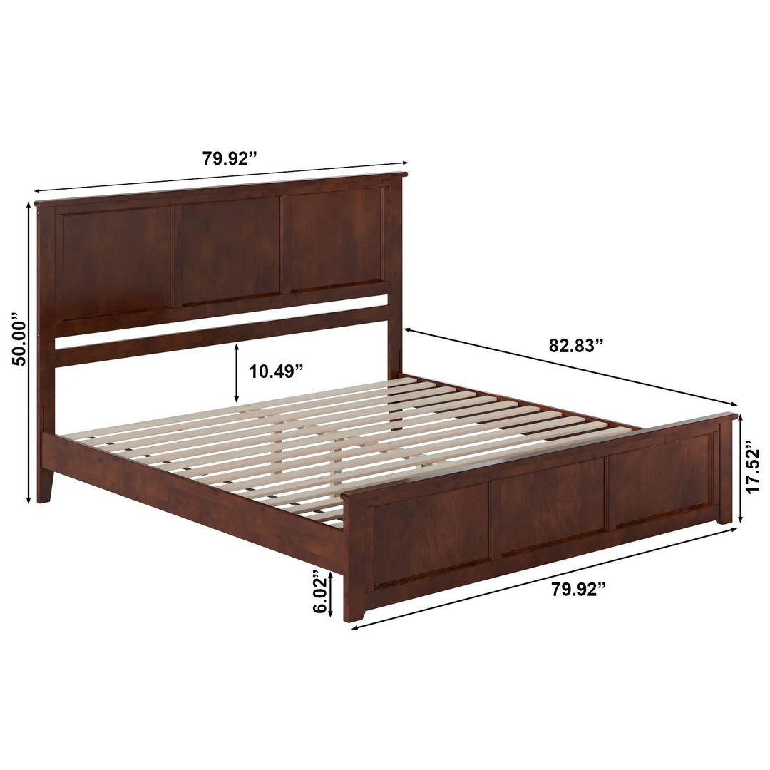 Charlotte Solid Wood Low Profile Platform Bed with Matching Footboard