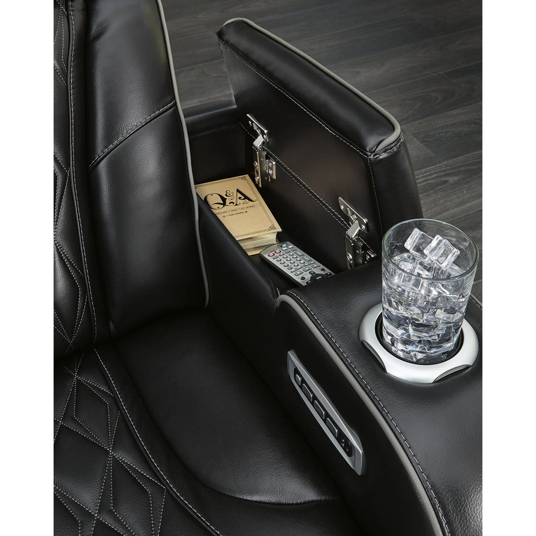 Boyington Black Power Reclining Sofa - 86"W X 38"D X 44"H