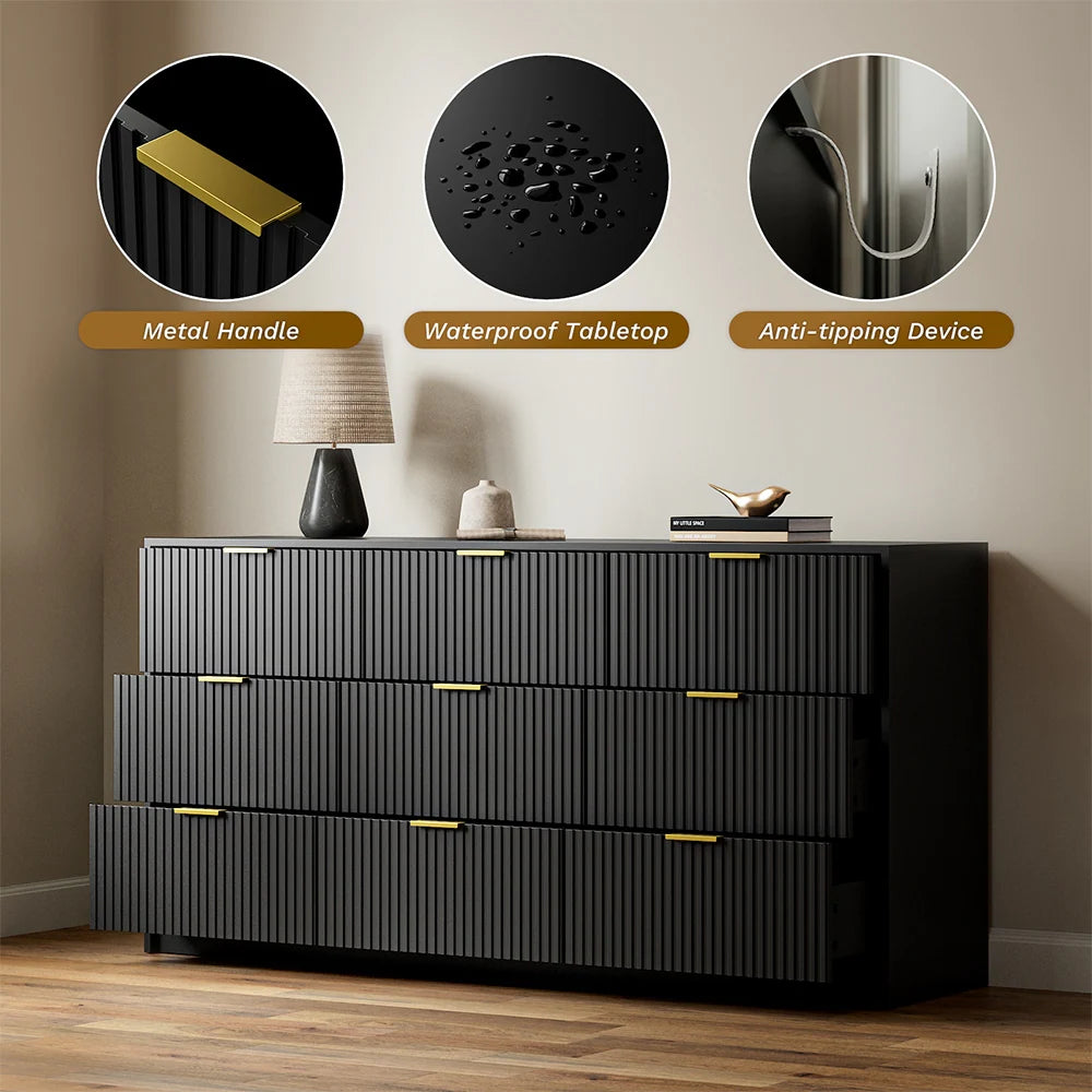 9-Drawer Dresser 63" W