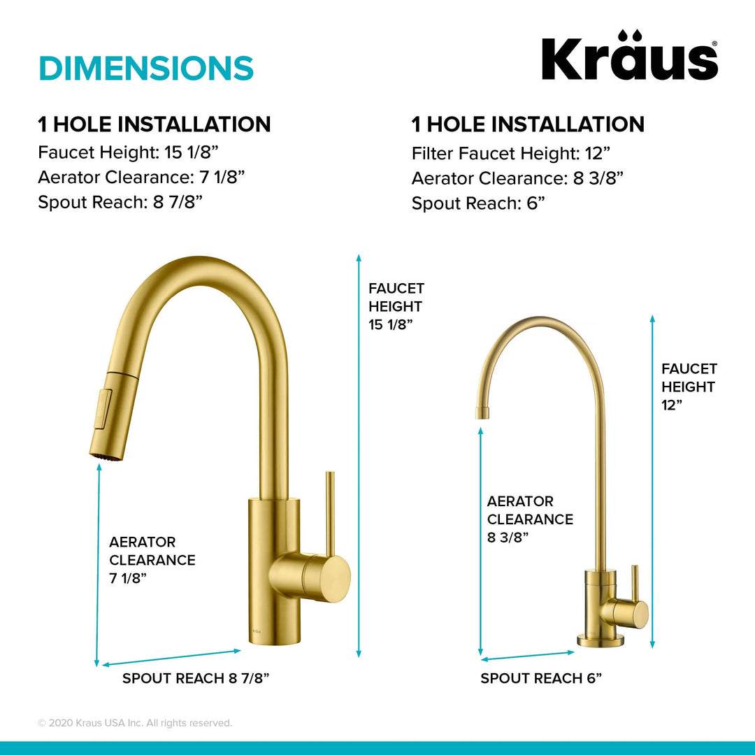 2-Function 1-Handle 1-Hole Pulldown Sprayer Brass Kitchen Faucet
