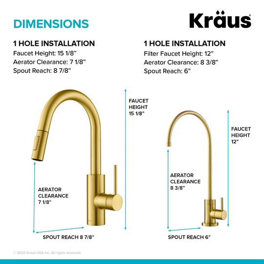 2-Function 1-Handle 1-Hole Pulldown Sprayer Brass Kitchen Faucet