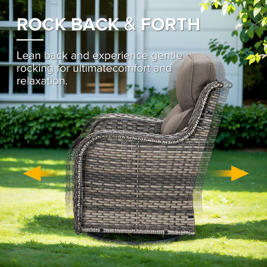 7-Piece Patio Furniture Set with Swivel Glider Chairs, 6-Inch Ultra-Plush Cushions & Water-Resistant Olefin Fabric