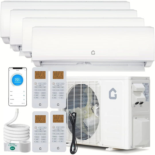 19 SEER2 35000 BTU Dual Zone Mini Split Air Conditioner, 9K+9K+12K+18K, 230V