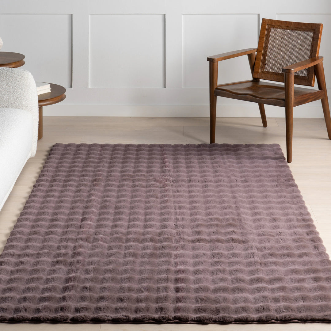 Jeni Solid Plush Machine Washable Area Rug