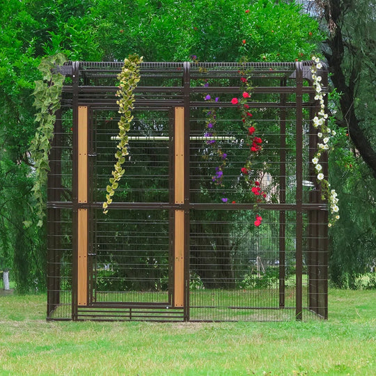 Corwynn 81.6'' Iron Flat Top Floor Bird Cage with Stand