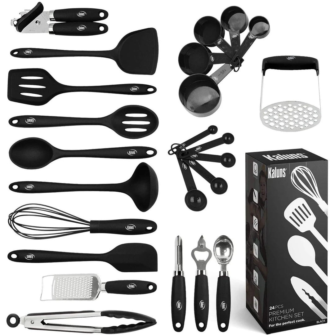 Cooking Utensil Set, 24 Piece Silicone Kitchen Tools