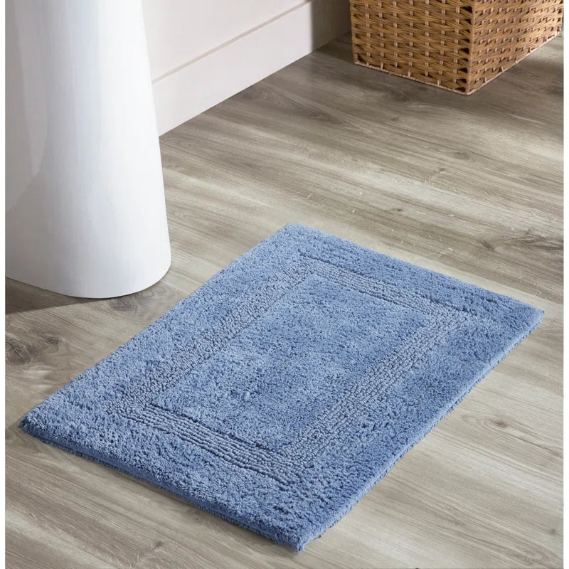 Rozanne Premium 100% Cotton Tufted Reversible Bath Rug – Super Absorbent, Machine Washable Soft & Plush Luxurious Oeko-Tex Certified Bathroom Rug