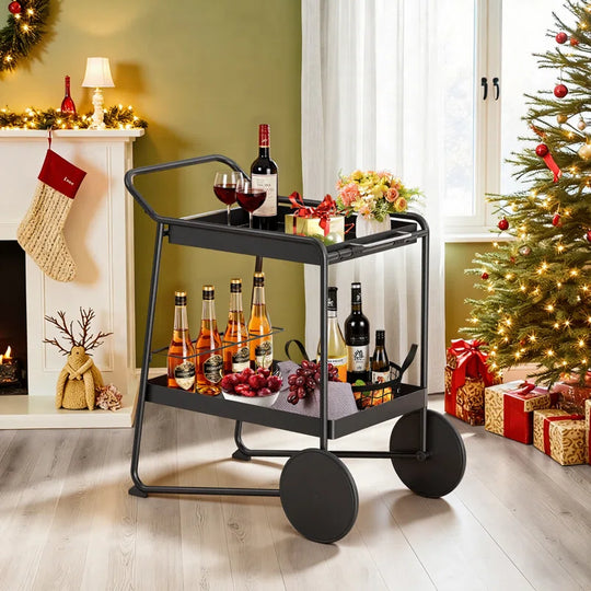 2 Tiers Kitchen Serving Bar Cart