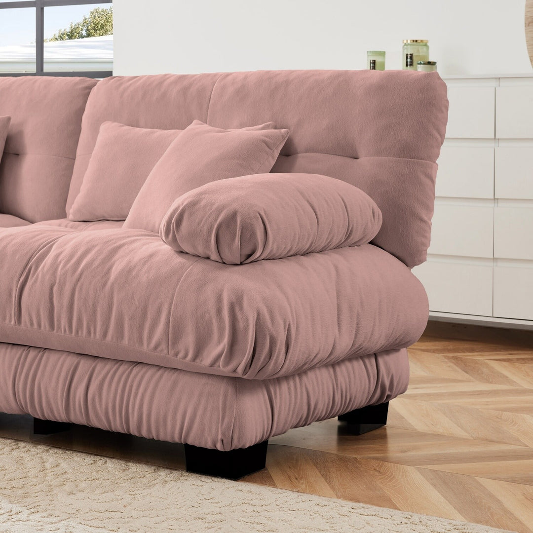 Luxury Chenille Modular Upholstered Sectional Sofa Couch with Convertible Ottoman