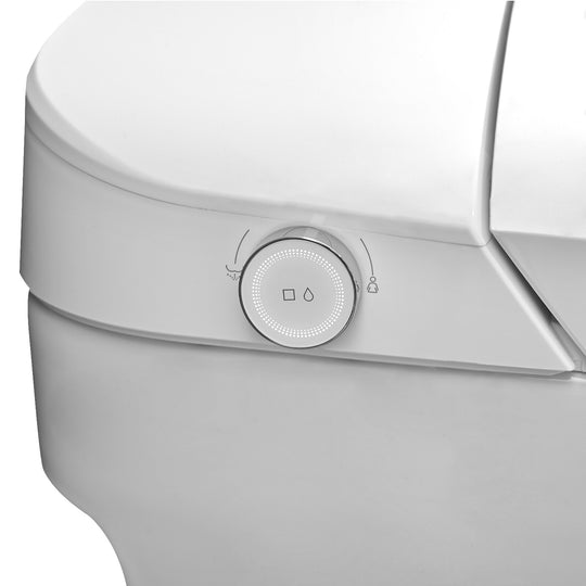 Smart Toilet Bidet Combo with Self-Cleaning Nozzle, Heated Seat, Night Light, Knob Control, Power Outage Flushing, Soft Close
