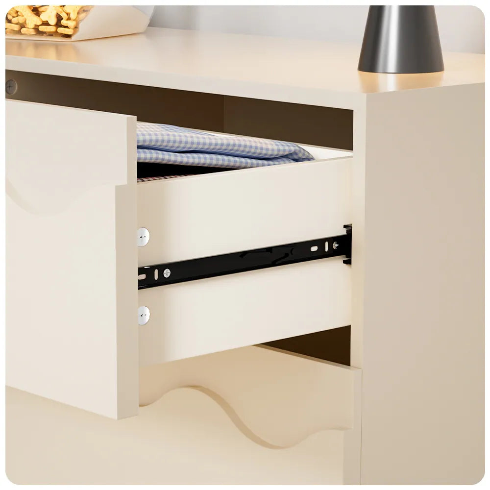 Wave Front 6 Drawers Dresser Handle-Free Modern Storage Cabinet