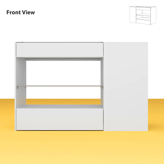HOMELAVY Glass-Top Closet Organizer White Dressing Island Ample Storage Dresser Cabinets