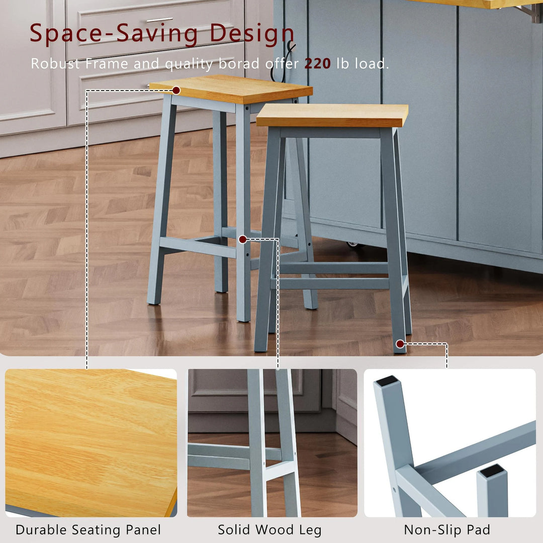 Large Kitchen Island with Drop Leaf,Power Outlet,Door Internal Storage Rack,3 Drawers(Not Include Bar Stools)