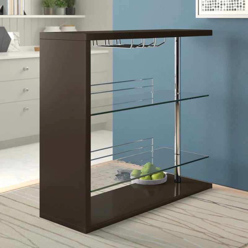Kwesi Rectangular 2-Shelf Bar Unit - Only Bar Included