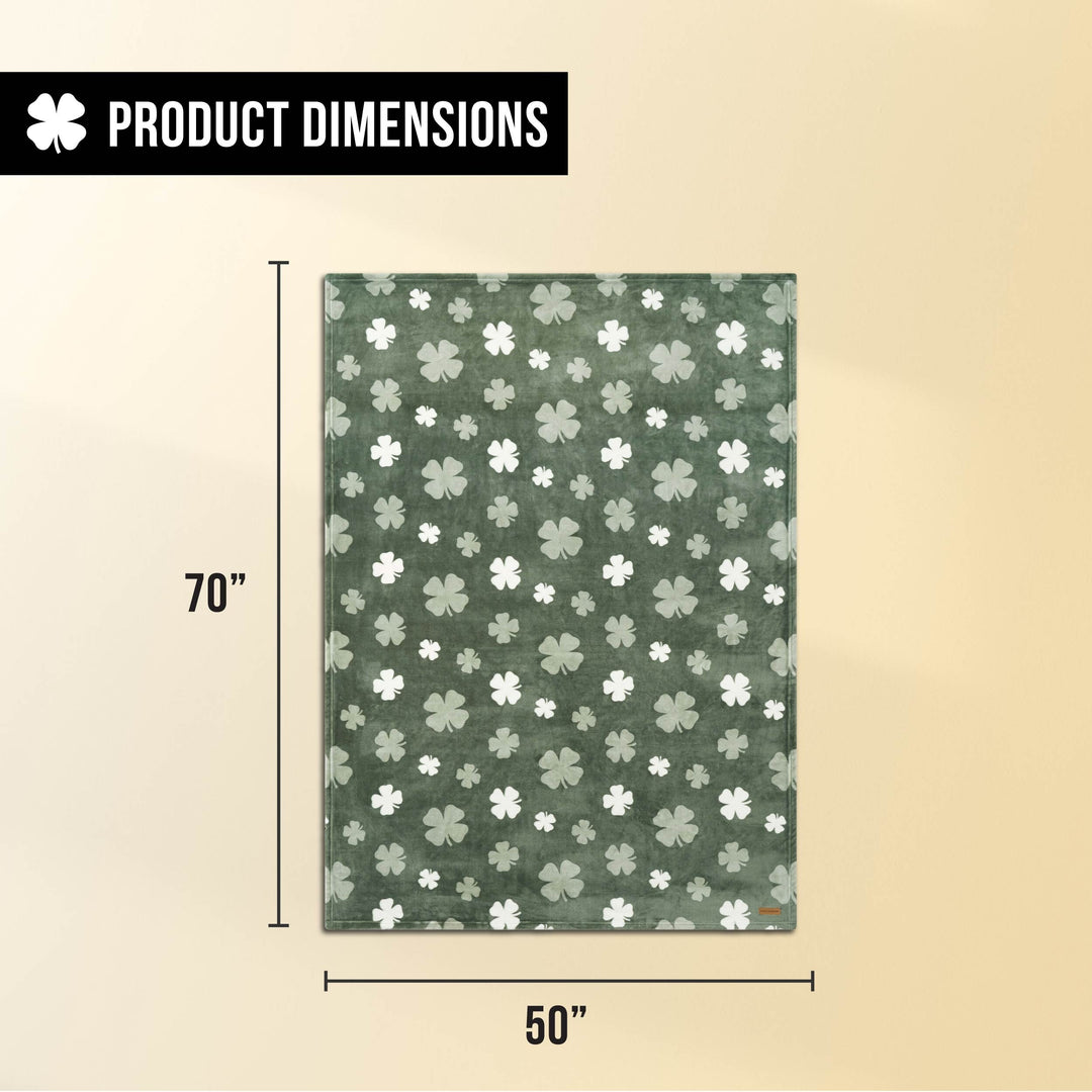 Lucky Clovers Plush Throw Blankets