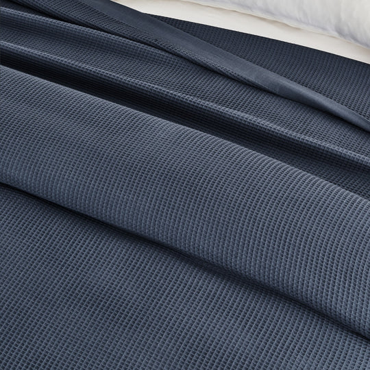Luxurious 100% Cotton Soft Waffle Weave Knit Blanket