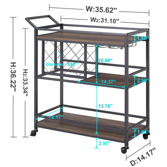 Guinna Metal Bar Cart