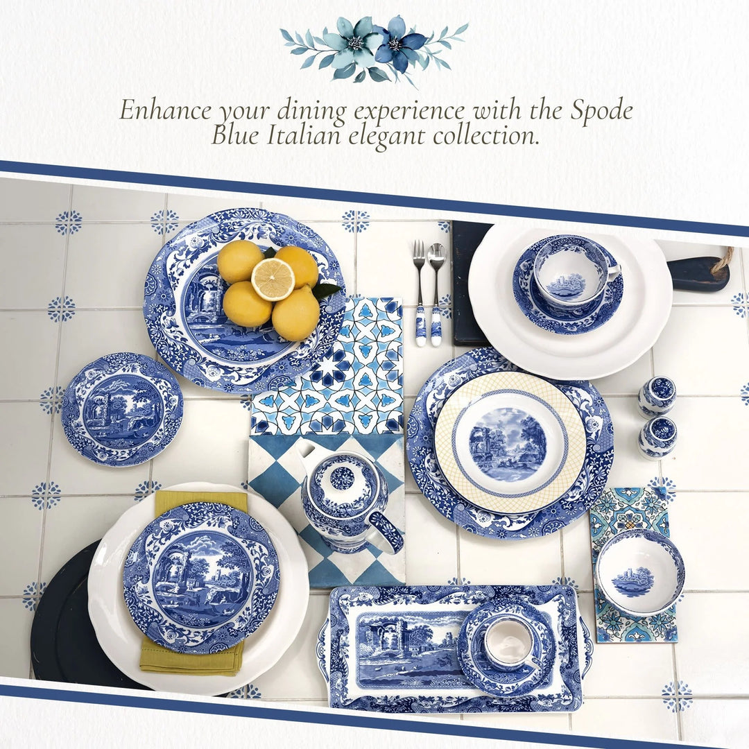 Blue Italian Oval Rim Dish