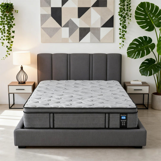 Luxury 14" Cooling-Gel Hybrid Mattress, Euro Top, Certipur-Us Certified, Medium Firm for Back Pain, Motion Isolation, in a Box