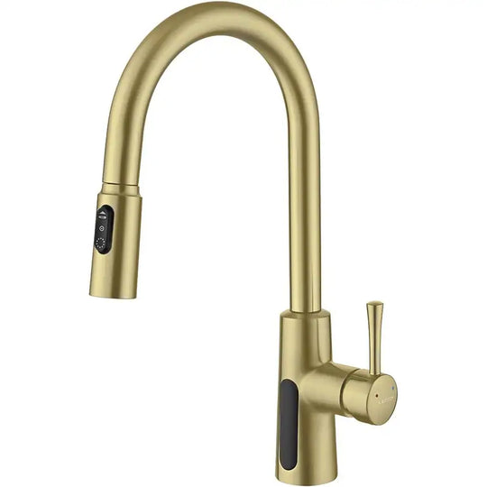 Pull-Down Kitchen Faucet with Temperature Display in Fahrenheit, 3 Water Outlet Modes, Faucet for Kitchen Sink, KF2501
