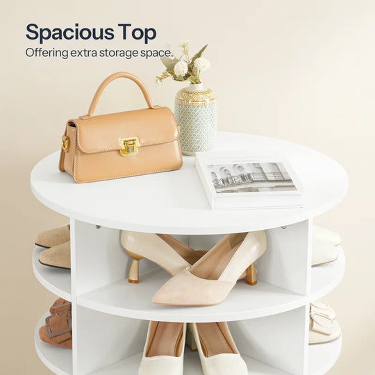 Yasmani 20 Pair Rotating Shoe Rack, Revolving Spinning Shoe Storage