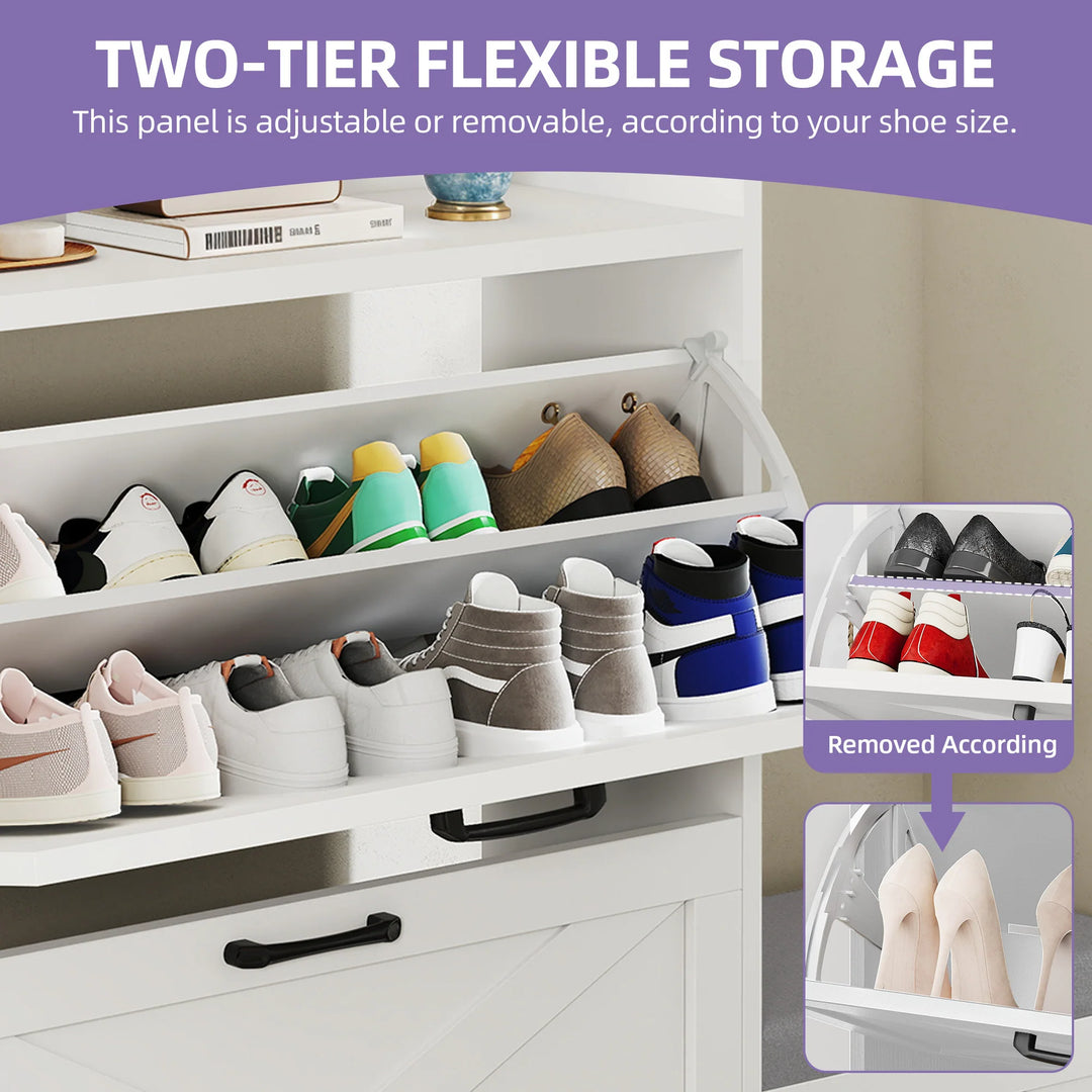 Shoe Storage Cabinet with Drawers Entryway Shoe Storage