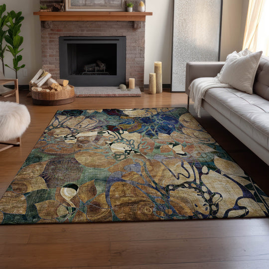Premium Washable Super Soft Abstract Floral Mayfield Rug