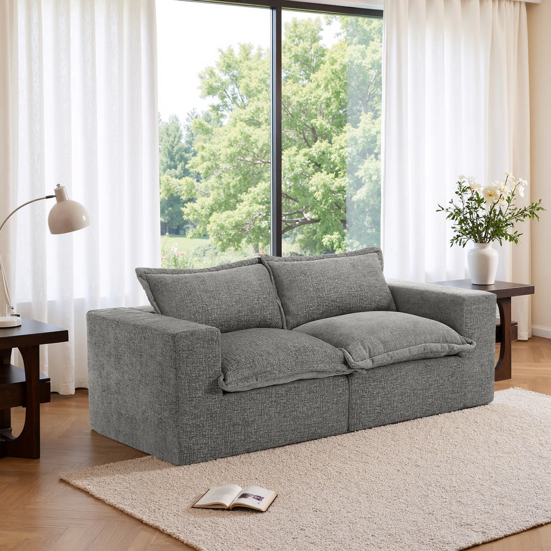 No Assembly Chenille Modular Sectional Sofa Comfy Cloud Couch