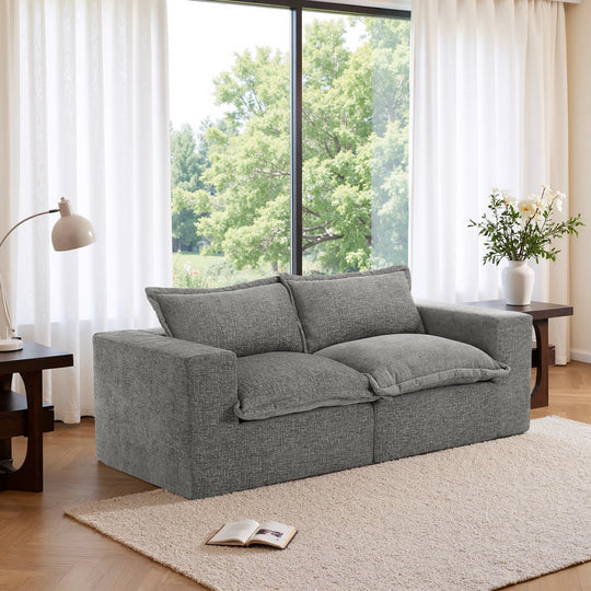 No Assembly Chenille Modular Sectional Sofa Comfy Cloud Couch