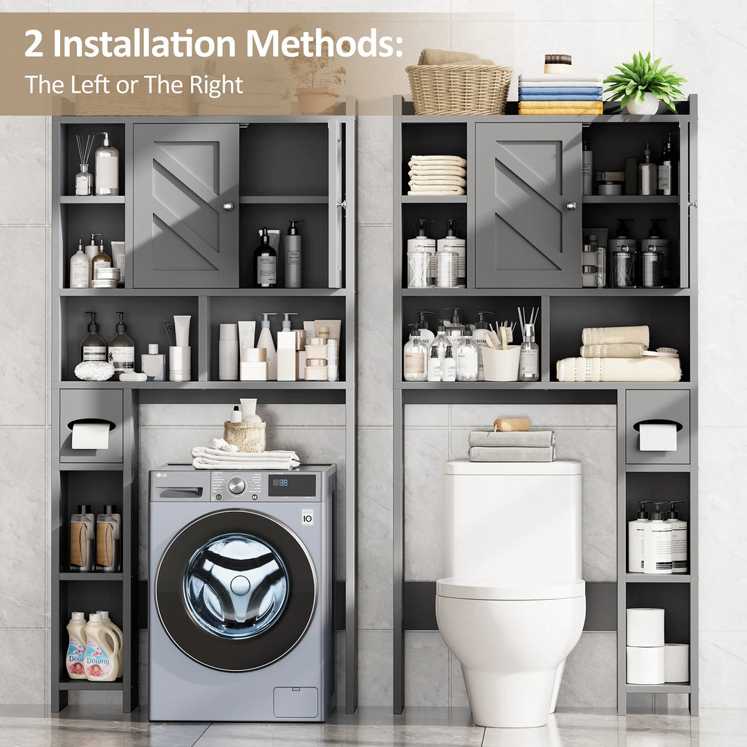 Over-The-Toilet Bathroom Storage Cabinet with Tissue Holder