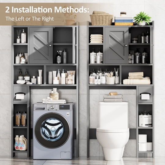 Over-The-Toilet Bathroom Storage Cabinet with Tissue Holder