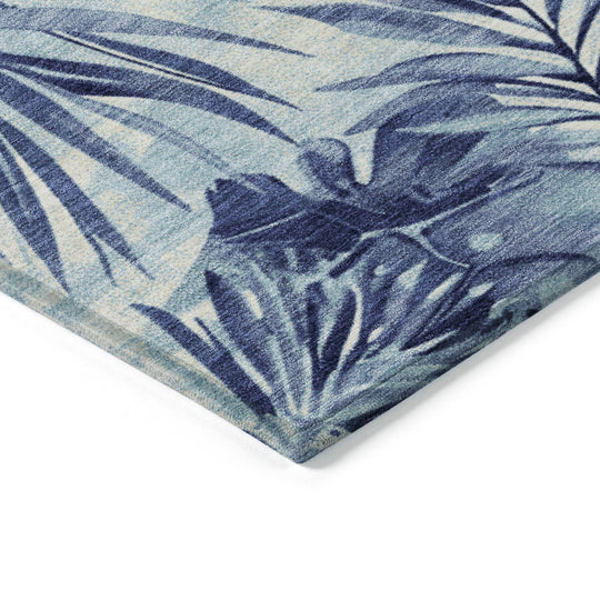 Machine Washable Indoor/ Outdoor Coastal Palm Chantille Rug