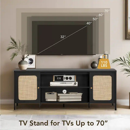 62" Bohemian TV Stand Modern Media Console Entertainment Center