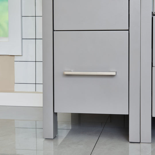 96-Inch Double Sink Bathroom Vanity Set with Engineered Marble Top and Free Mirror - 96 X 18.5 X 36 Inches