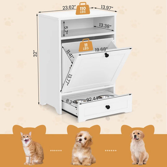 2-Tier Stainless Steel Pet Feeding Station