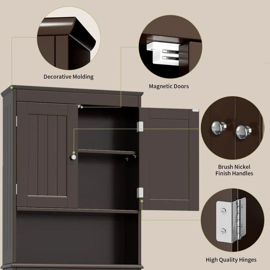 Bathroom Storage Cabinet, Toilet Storage Cabinet, Bathroom Shelf over the Toilet, Space Saver Toilet