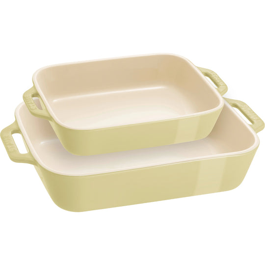 Ceramic 2-Pc Rectangular Baking Dish Set Macaron Pastel