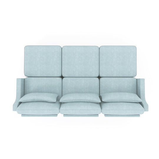 Modern Chenille 4-Seater Sofa with 2 Ottoman, Lumbar Cushions, Ergonomic Backrest, High-Resilience Spongeand Tufted Armrests
