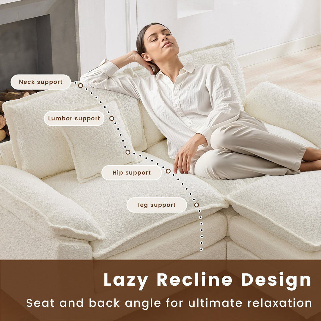 Modular Chenille Sectional Sofa with Ottomans, Deep Seat, Wide Padded Armrests, 2-Seat / 3-Seat / 4-Seat Options