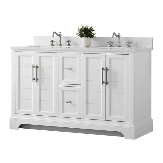 54" Double Sink Bathroom Vanity with Top & Backsplash