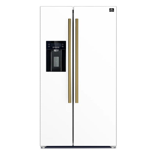 Salerno 36-Inch Side-By-Side 20 Cu.Ft Refrigerator with External Ice & Water Dispenser