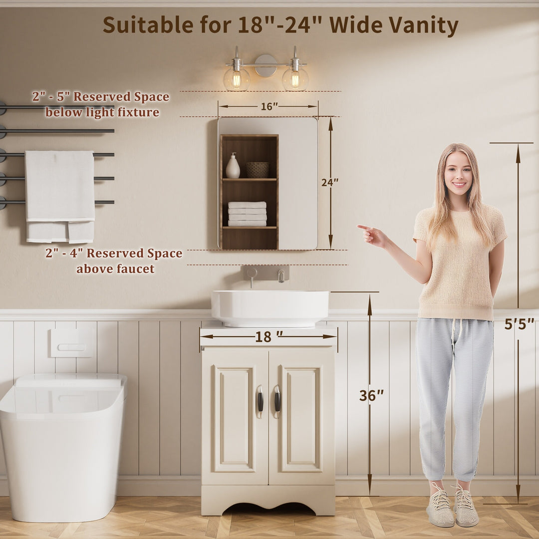 Modern Rounded Rectangle Metal Frame Wall Mirror