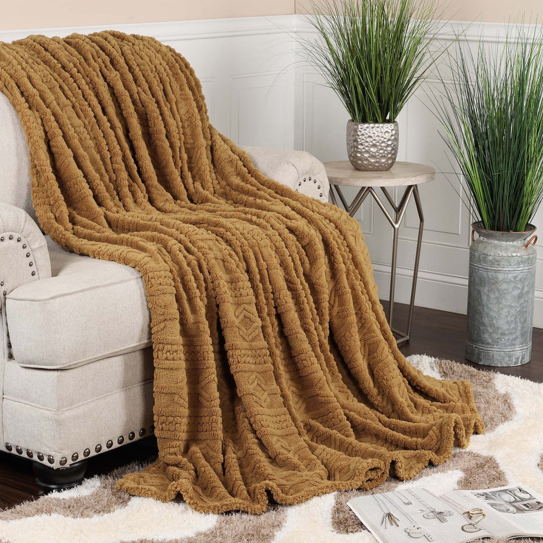 Arctic Boho Jacquard Plush Fluffy Fleece Blanket
