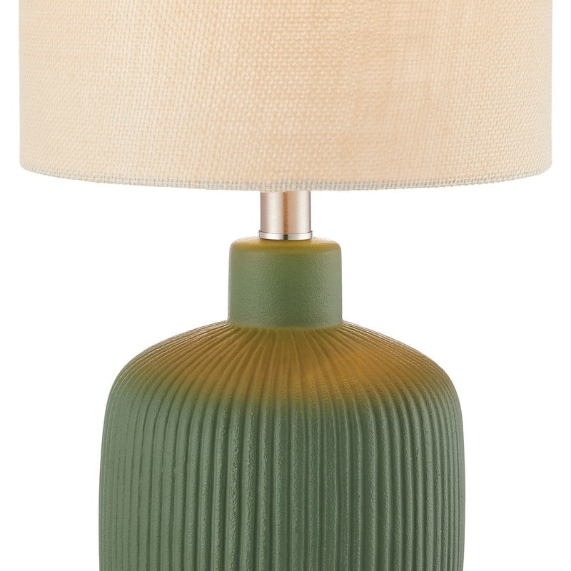 Fluted Ceramic Table Lamp (H18.25" X W10" X D10")