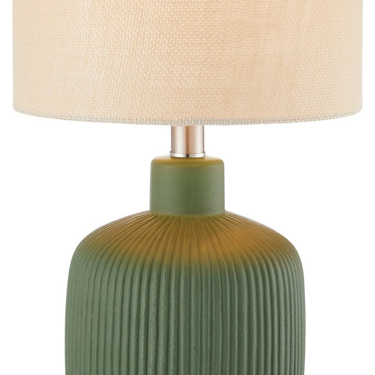 Fluted Ceramic Table Lamp (H18.25" X W10" X D10")