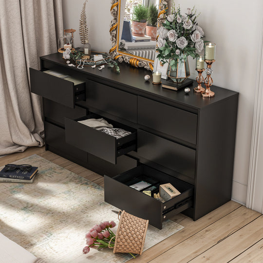63"W 9 Drawer Dresser Accent Dresser for Living Room Bedroom Chest