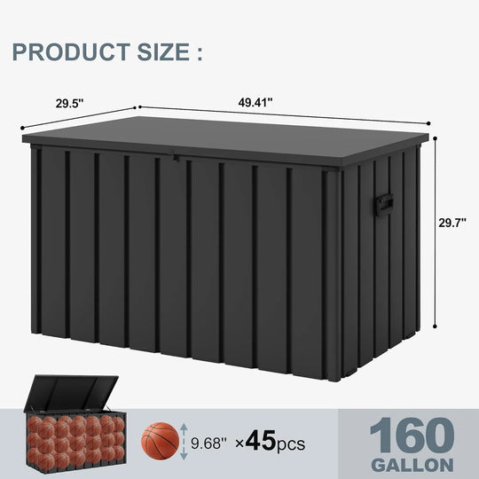 Outdoor Deck Box Waterproof Lockable Storage Box Container with Lid