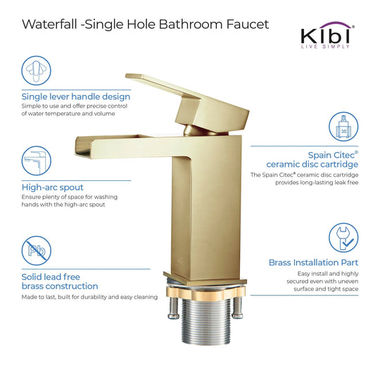 Waterfall Single Handle Bathroom Faucet